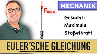 Knickung im Maschinenbau  Knicken einer Pleuelstange  Euler´sche Gleichung  Trägheitsradius [upl. by Pirnot]