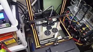 CR10S upgraded 3D printer printing more upgrades Custom Bowden Extruder [upl. by Yesiad]