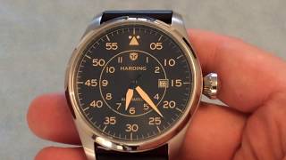 Harding quotJetstreamquot  Big German Style Automatic Flieger Watch [upl. by Arehsat]