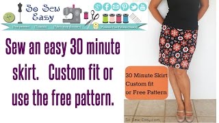 30 minute skirt  sew an easy stretch skirt in minutes [upl. by Auqinehs912]