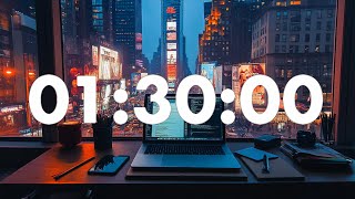 1Hour 30 Minute Productivity Timer for Focus amp Efficiency with Alarm at the end [upl. by Alaet545]