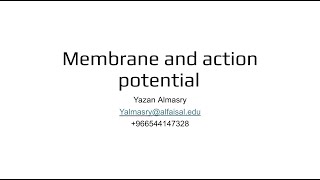 Cell Electrophysiology amp Action Potential  Yazan Almasry  FND 111 [upl. by Taber]