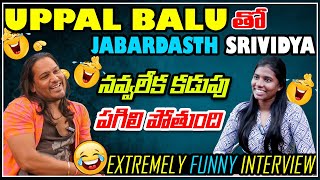 UPPAL BALU With JABARDASTH SRIVIDYA  EXTREMELY FUNNY INTERVIEW  Cine Josh [upl. by Gerek]