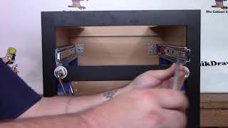 Quikdrawerscom How ToInstall full extension drawer guides wKreg Jig [upl. by Laetitia842]