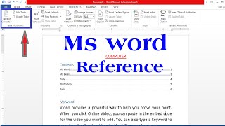 ms word in hindi  reference tab in ms word  ms word reference tab in hindi  ms word references [upl. by Kremer]