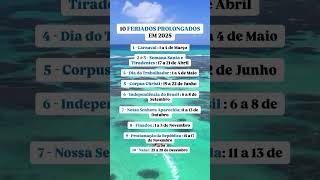 Feriados em 2025  bora programar as viagens [upl. by Flss]