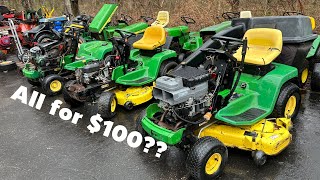 3 John Deere Lawn Mowers For 100 How Did I Do [upl. by Sparhawk]