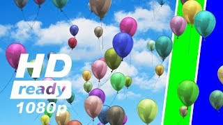 Balloons in the sky  Greenscreen amp Bluescreen Footage  HD [upl. by Adnelg743]