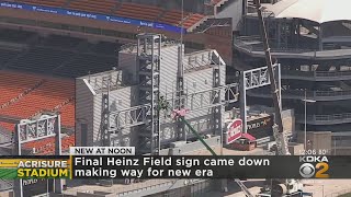 Heinz Field sign removed from newlynamed Acrisure Stadium [upl. by Roselia]