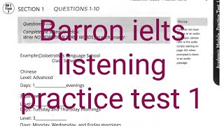 Barrons IELTS listening practice test 1 with answersmust try it [upl. by Llebyram]