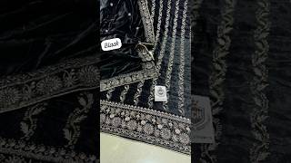 Fabric pure velvet heavy quality beautiful embroidery 😍 with shawl velvet 🔥🔥 [upl. by Narbig]