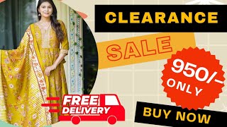 CLEARANCE SALE 🥳 Heavy PARTY WEAR 950 Only 🎉 FREE DELIVERY 🚚 LIMITED STOCK 🎉🛍 [upl. by Dobbins595]