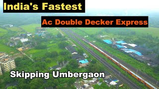 Indias fastest Ac Double Decker Express crossing Umbergaon and Entering Maharashtra [upl. by Carolus70]