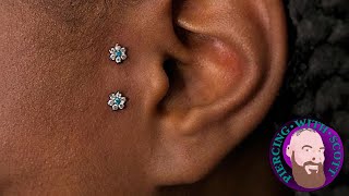 SURFACE TRAGUS PIERCING AT HOME  BAD IDEA [upl. by Llennahs]