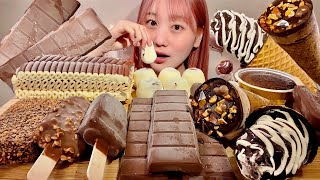 ASMR Crispy Chocolate Ice Cream【Mukbang Eating Sounds】【English subtitles】 [upl. by Otilesoj]