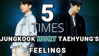 5 times Jungkook quotHURTquot Taehyung  TAEKOOK MOMENTS ANALYSIS [upl. by Widera]