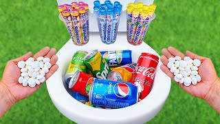 Experiment Popular Soda Drinks VS Mentos in Toilet [upl. by Begga]