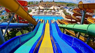 Family Water Slide at Aquapark Nessebar [upl. by Nayk]