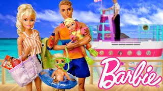 Barbie amp Ken Doll Family Summer Vacation Airport Routine [upl. by Ecadnak292]