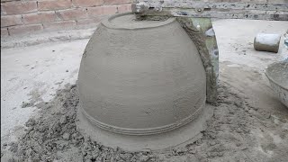 how to make big planter pot at homehow to make flower pot DIY Plantercement pot [upl. by Nickey]