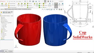 SolidWorks TutorialCup Modeling [upl. by Hewe]