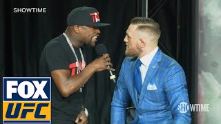 Floyd Mayweather fires back at Conor McGregor The fans cant fight for you  TOR  UFC ON FOX [upl. by Chadwick414]