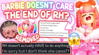 BARBIE Doesnt Care About ROYALE HIGH  CREATORS REMOVED ABLEIST amp MORE ISSUES 👑ROBLOX Royale High [upl. by Aikahc]