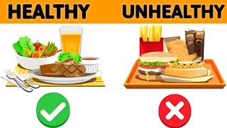 Healthy food and unhealthy food  healthy food  Unhealthy food  Junk food  healthy Food habits [upl. by Gemperle312]