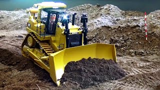 Will Caterpillar D9 break through to build the tunnel RC Dozer Excavator Trucks Construction Site [upl. by Waterer]