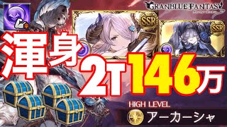 アーカーシャ2ターン146万 ナルメア入り闇マグナ渾身パ Akasha 2T146M Narmaya Stamina Dark Magna【GBF】 [upl. by Kurth275]