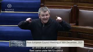 Richard Boyd Barrett calls out Irish governments collaboration with NATO and EU military project [upl. by Lelia595]