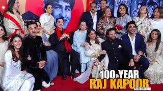 Raj Kapoors 100 Glorious Years Celebration  RanbirAliaKareenaSaifRandhir Kapoor Karishma [upl. by Nevada]