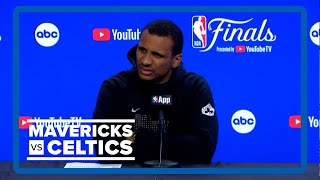 NBA Finals Game 4 postgame interviews Joe Mazzulla talks Celtics 12284 loss to Mavericks [upl. by Nibroc887]