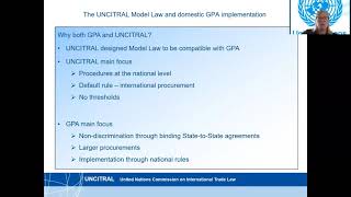 The UNCITRAL Model Law and domestic GPA implementation [upl. by Suhail]