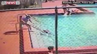 Children Receiving Low Ampere Electric Shock In Swimming Pool reported on Florida CCTV [upl. by Tereb378]