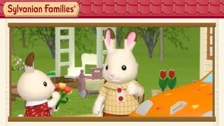 Washing the Car with Chocolate Rabbit Father  Sylvanian Families Movie [upl. by Ardnued]