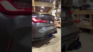 BMW G80 M3 Valvetronic equal length full exhaust  downpipes startup  revs [upl. by Marlee]