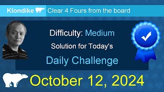 Microsoft Solitaire Collection Klondike  Medium  October 12 2024 [upl. by Norramic]