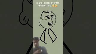 When your girlfriend sleeps over at your house 😂🤣 4k memes funny 4kmeme animation [upl. by Gorlin]