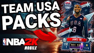 EPIC TEAM USA Pack Opening For LEBRON JAMES In NBA 2K Mobile [upl. by Salesin]