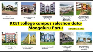 KCET 2023  TOP COLLEGES IN MANGALORE  CAMPUS SELECTION DATA OF ENGINEERING COLLEGE IN MANGALORE [upl. by Burnight]