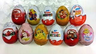 11 Surprise Chocholate Eggs Unboxing Zaini Eggs Kinder Surprise Cars 2 Kinder Joy [upl. by Barthold813]