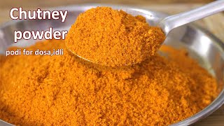 Chutney Powder Recipe  Dry Chutney Pudi Recipe  Side Dish For Dosa and idli  Idli Podi Recipe [upl. by Florine]