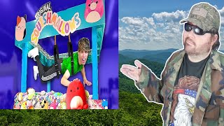 Giant Squishmallow Human Claw Machine Arcade Matt  Reaction BBT [upl. by Atalee]