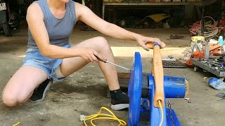 Genius girl repairs and maintains professional HUMER iron cutter [upl. by Shana961]