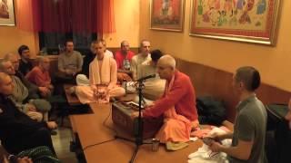 HH Kadamba Kanana Swami  kirtan at Govindas 06022013 [upl. by Aihsenak395]