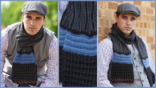 Crochet Tutorial Classic Man Scarf [upl. by Adilen866]