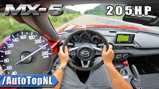 7700RPM MAZDA MX5 ND 20 205HP  220KMH on AUTOBAHN NO SPEED LIMIT by AutoTopNL [upl. by Lorie221]