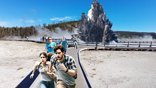 Horrifying live footage Yellowstone volcano explosion makes massive roar in Roaring Mountain [upl. by Yerd3]