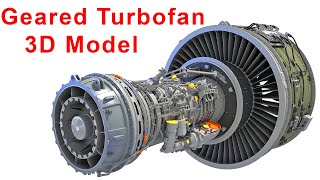 Geared Turbofan Engine with Interior  3D Models [upl. by Airdnassac]